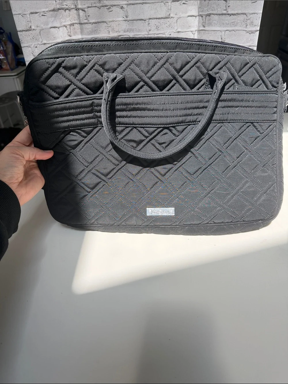 Vera Bradley Black Quilted Laptop Bag